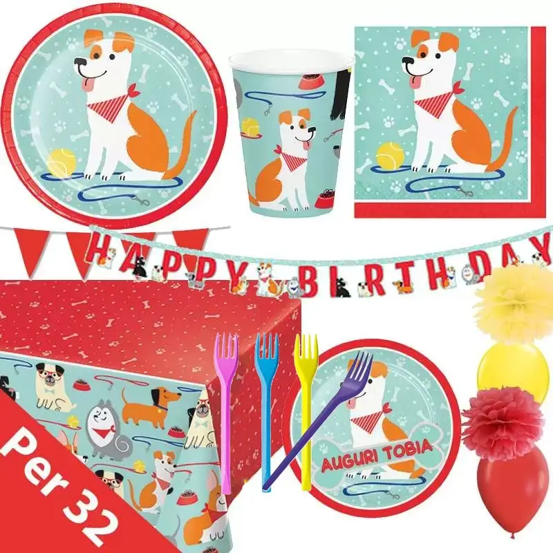 KIT N.63 DOG PARTY NEW – SET FESTA A TEMA CAGNOLINI