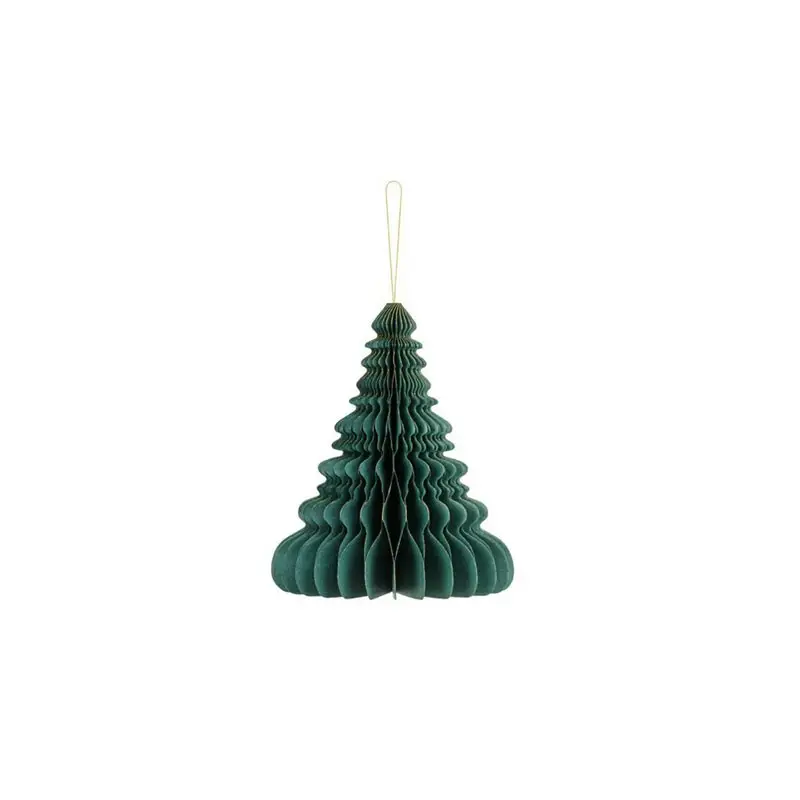 Ornamento di carta a nido d\'ape Albero di Natale verde bottiglia 15 cm BP3-15-012B