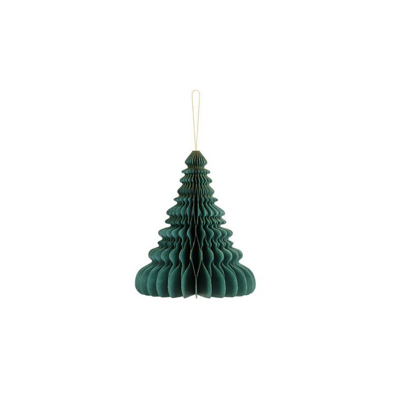 Ornamento di carta a nido d\'ape Albero di Natale verde bottiglia 15 cm BP3-15-012B