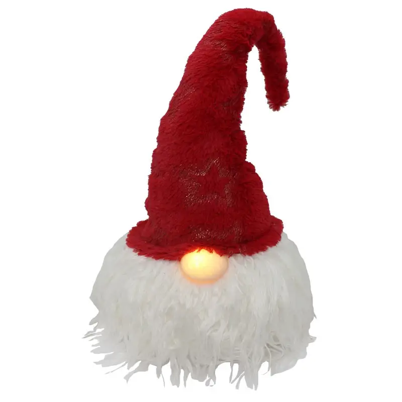 testa gnomo con naso luminoso rosso 64333 56 cm