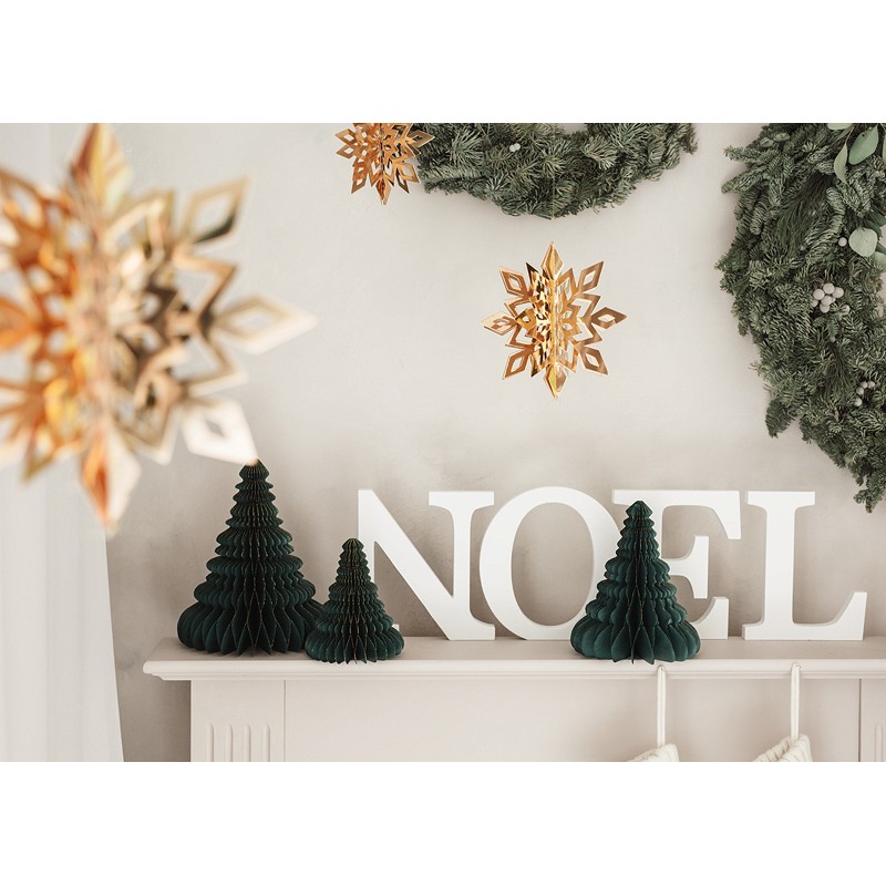Ornamento di carta a nido d\'ape Albero di Natale verde bottiglia 15 cm BP3-15-012B