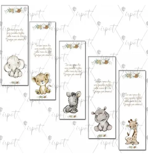 SEGNAPOSTO PORTA MATITA TENERI ANIMALETTI MASCHIETTO - 5 PZ
