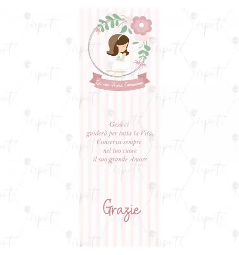 SEGNAPOSTO PORTA MATITA PRIMA COMUNIONE BAMBINA ROSA - 1 PZ