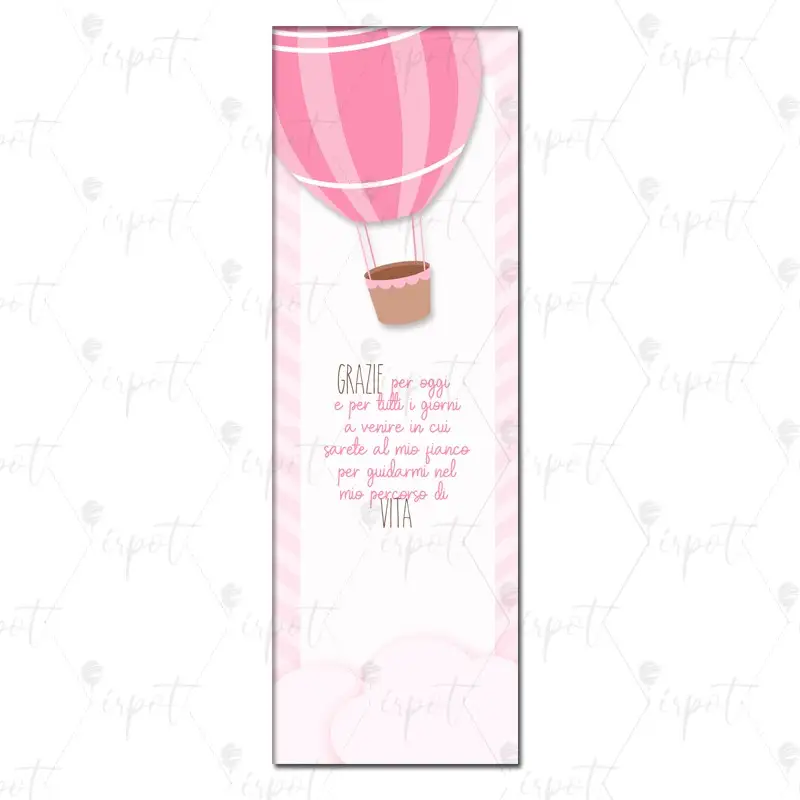 SEGNAPOSTO PORTA MATITA MONGOLFIERA ROSA - 1 PZ