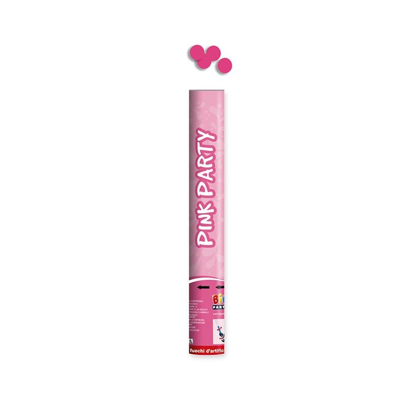 tubo sparacoriandoli rosa 40 cm Y0053
