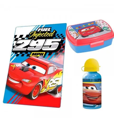 SET REGALO CARS - PLAID PORTA MERENDA E BORRACCIA
