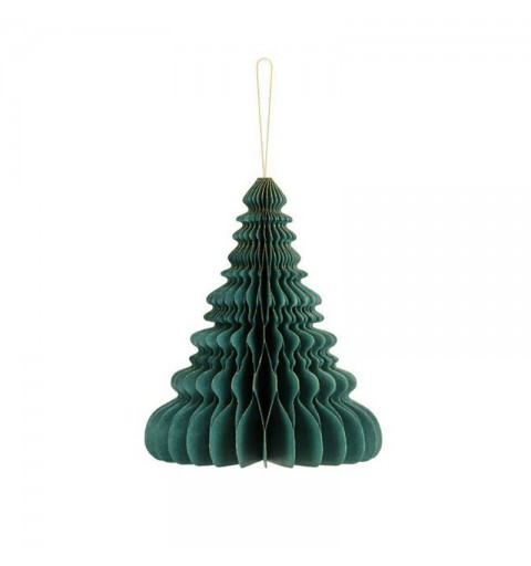 Ornamento di carta a nido d\'ape Albero di Natale verde bottiglia 24 cm BP3-24-012B