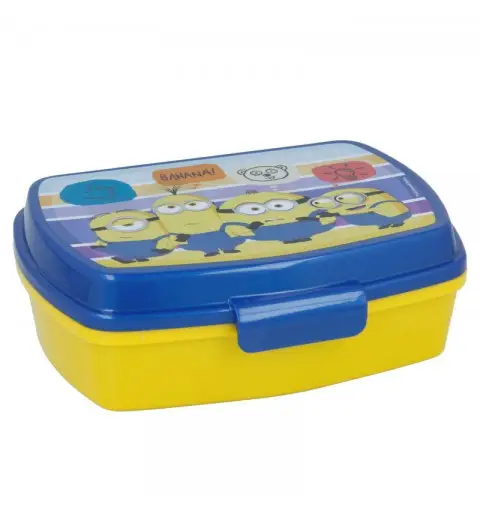 PORTA MERENDA MINIONS - GIALLO E BLU DI PLASTICA