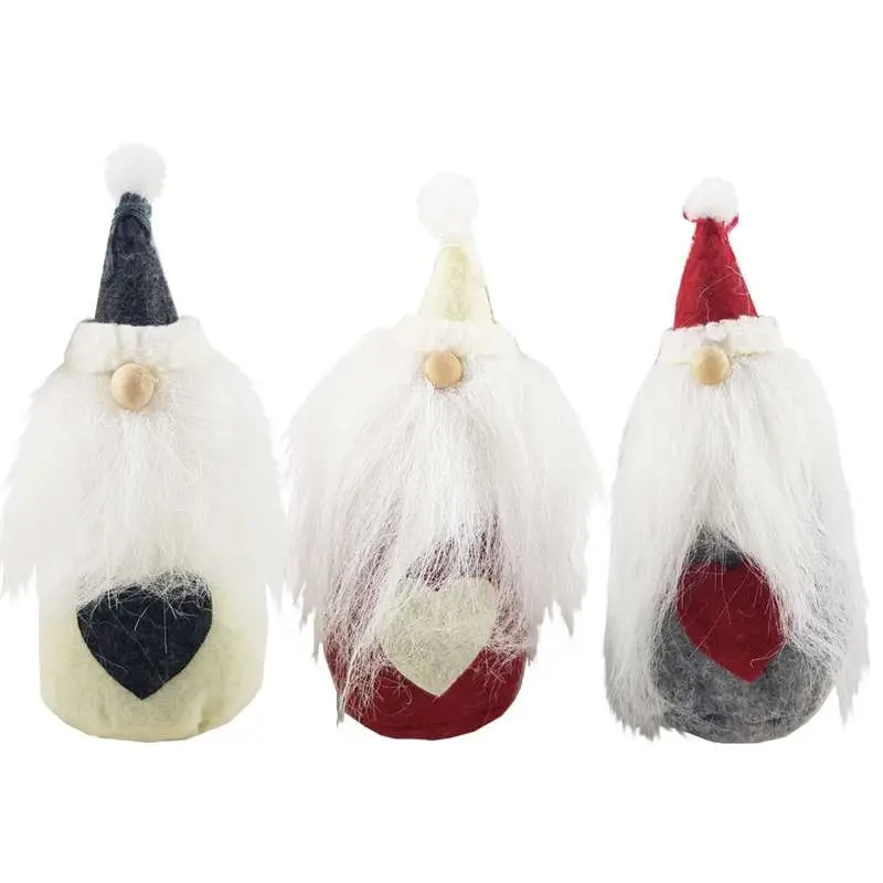 FOLLETTI NATALIZI DI FELTRO CON CAPPELLO BABBO NATALE – 3 PZ