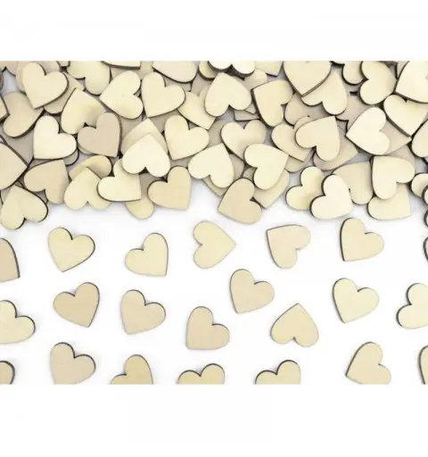 50 Coriandoli in legno a forma di Cuore 2 x 2 cm KONS2-100