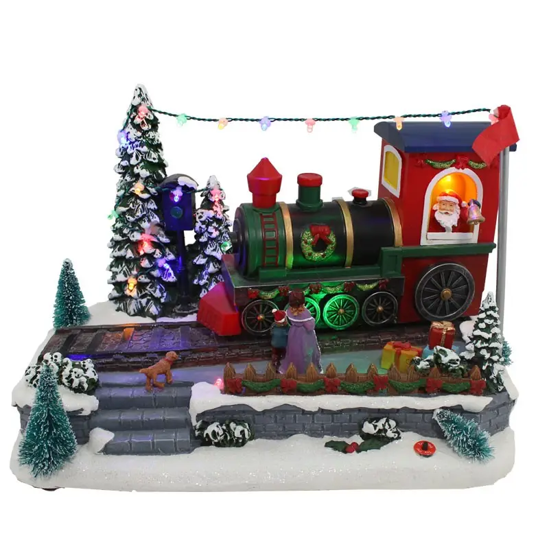 giostrina trenino con babbo natale con movimento, led e musica  31 x 19 x 22 cm 62803
