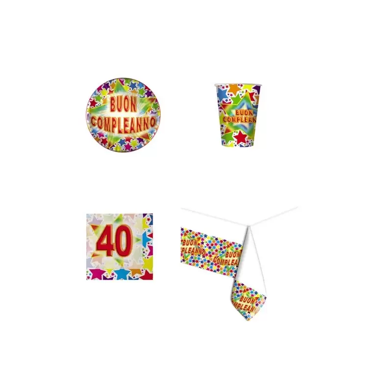 KIT N 3 COMPLEANNO STARDUST 40 ANNI