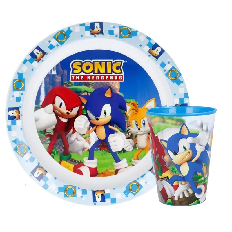 SET 2 PEZZI PAPPA SONIC PIATTO + BICCHIERE