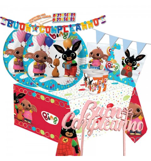 KIT N 79 COMPLEANNO BING NEW - TOPPER TORTA ROSA