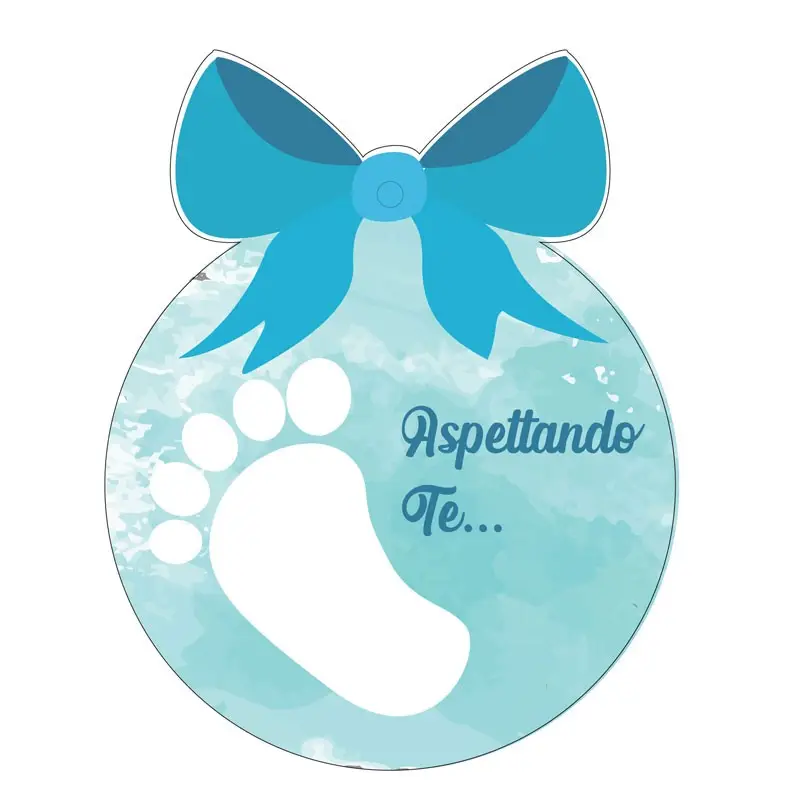Pallina in plexiglass 10 cm stampa aspettando te celeste PS017