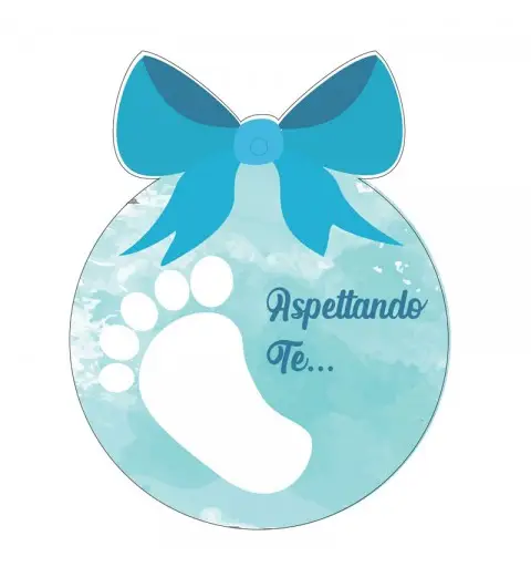 Pallina in plexiglass 10 cm stampa aspettando te celeste PS017