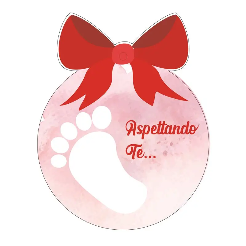 Pallina in plexiglass 10 cm stampa aspettando te rosa PS016