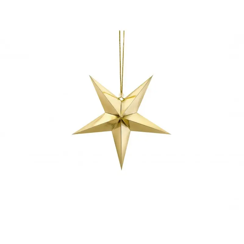 Stella Decorativa a 5 punte  in carta colore oro 30 cm GWP1-30-019M