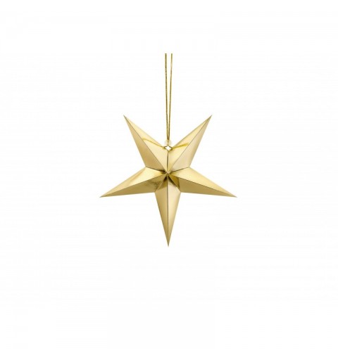 Stella Decorativa a 5 punte  in carta colore oro 30 cm GWP1-30-019M