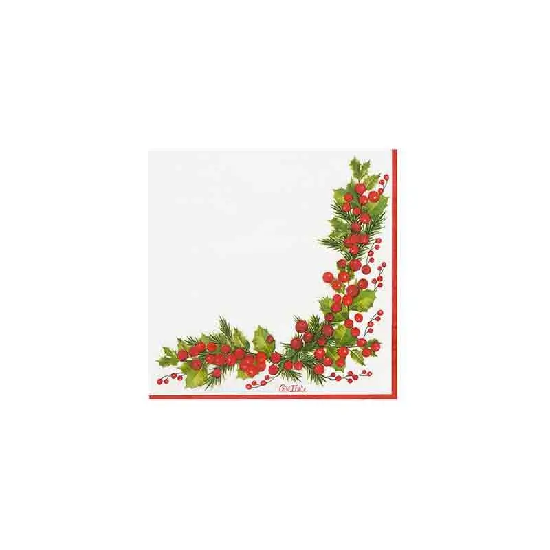 16 tovaglioli berries Christmas 64151