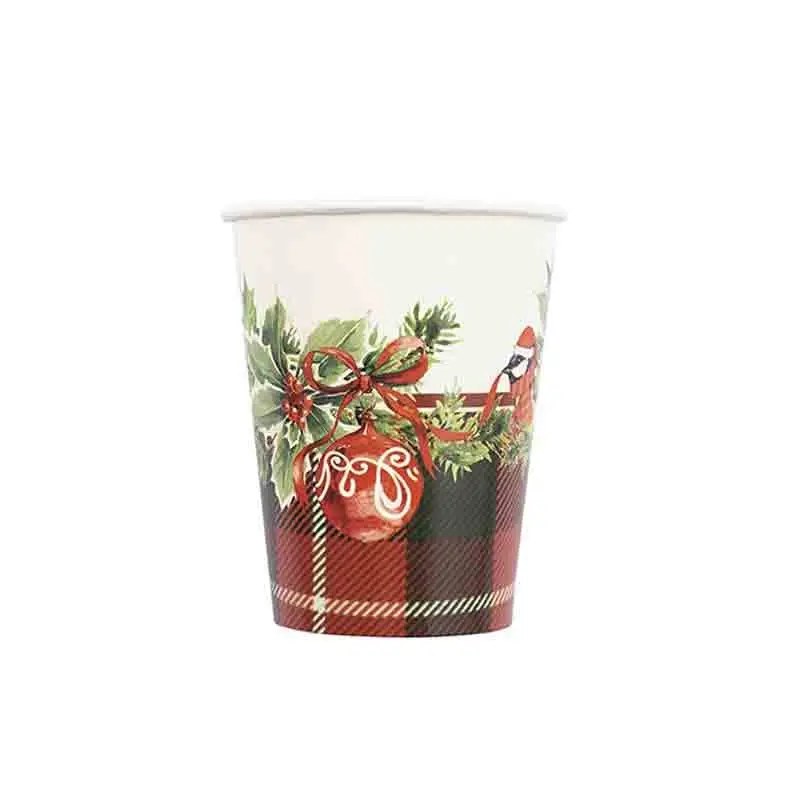 8 Bicchieri tartan Christmas 64150