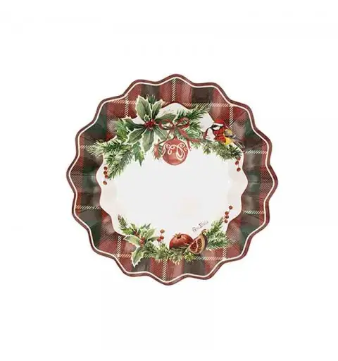 8 piatti dessert cm 21 tartan Christmas 64148