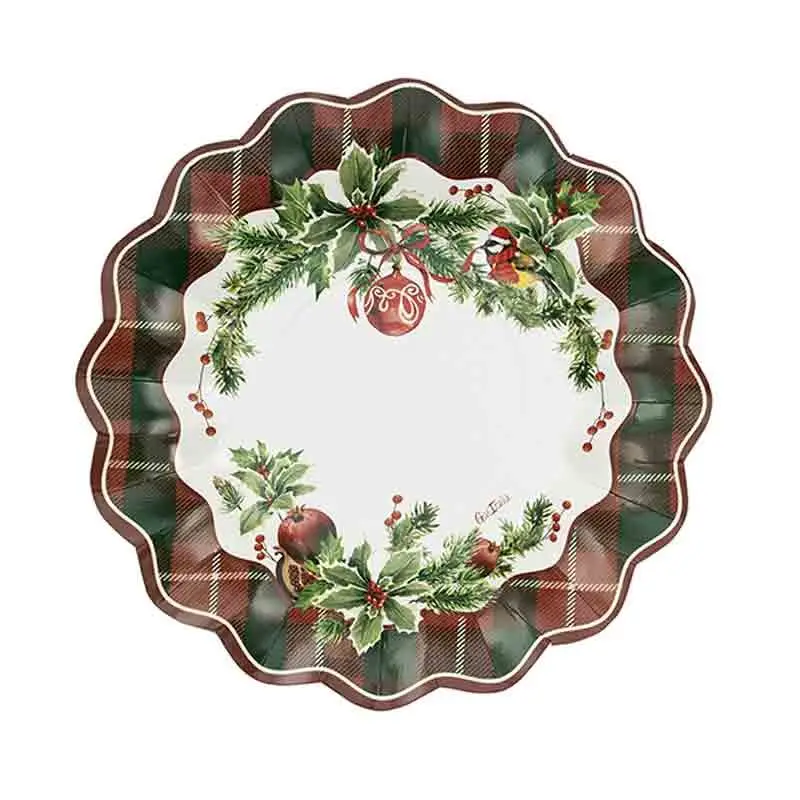 8 piatti tartan Christmas 27 cm 64147