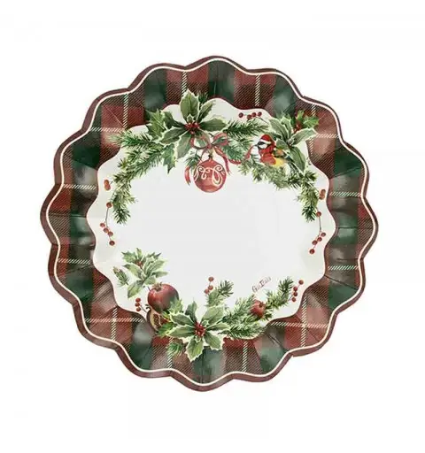 8 piatti tartan Christmas 27 cm 64147