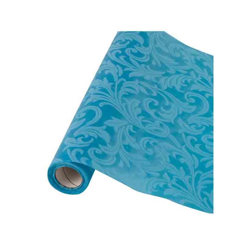 runner tavola damascato floccato azzurro 28 x 300 cm 60904