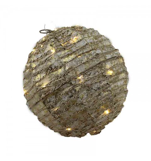 sfera in rattan oro luminosa 60816