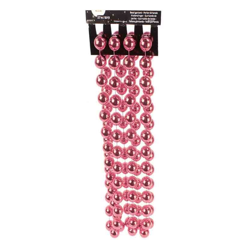ghirlanda decorativa perle 2 x 270 cm natalizia rosa candy pink 001846
