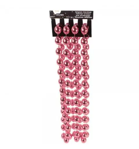 ghirlanda decorativa perle 2 x 270 cm natalizia rosa candy pink 001846