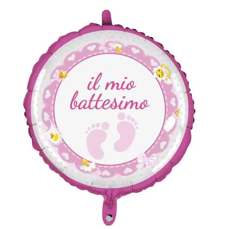 Palloncino Foil il mio battesimo rosa MEM031 45 cm