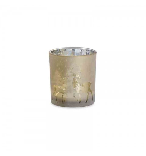 porta candele in vetro oro / argento 26069 ø 73 x 80 mm