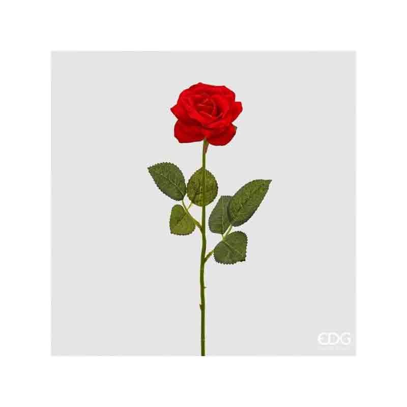rosa singola rossa artificiale 43 cm 043-02