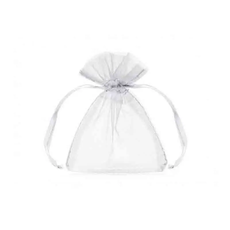 Sacchetti portaconfetti organza 7,5 x 10 cm bianchi 20 pz.  WRG5-008