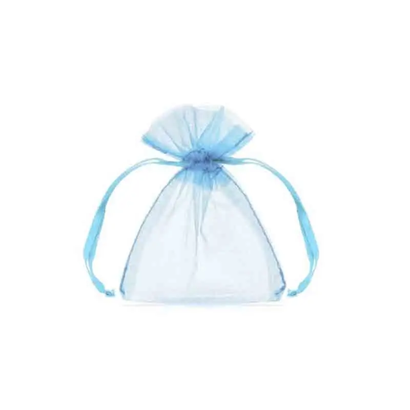 Sacchetti portaconfetti organza 7,5 x 10 cm celesti 20 pz.  WRG5-011