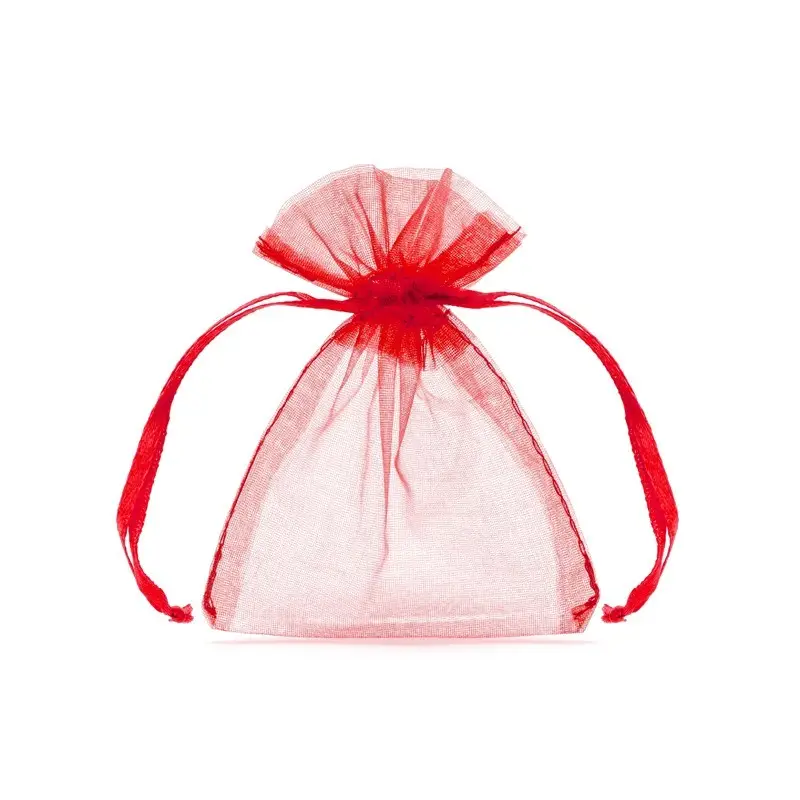 Sacchetti portaconfetti organza 7,5 x 10 cm rossi  20 pz.  WRG5-007