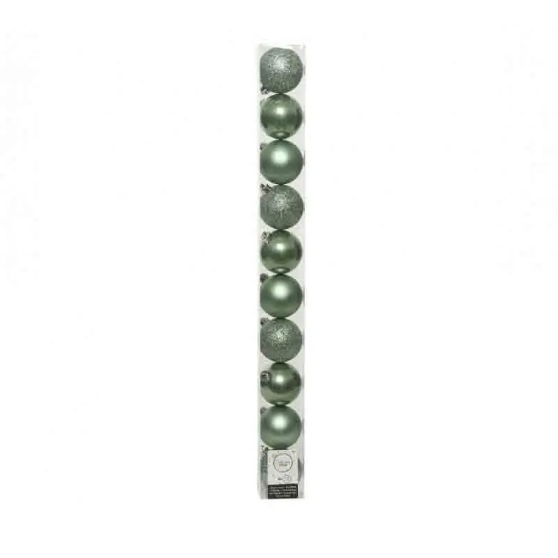 10 Palline di natale rsage green modelli assortiti 6 cm 020186