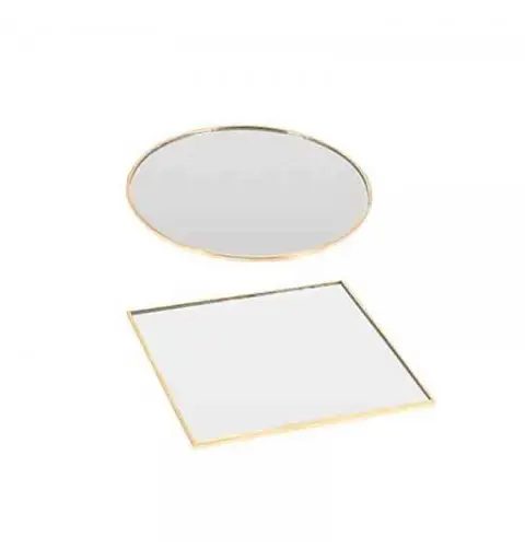 piatto specchio oro 15 cm 2 mod. assortiti e casuali 655609
