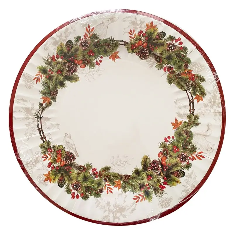 set 6 maxi piatti cm 33 fairy forest Christmas 64157