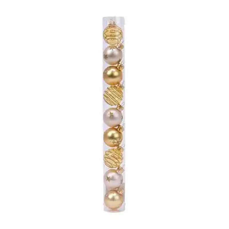 9 mini Palline di natale oro modelli assortiti 3 cm 010064