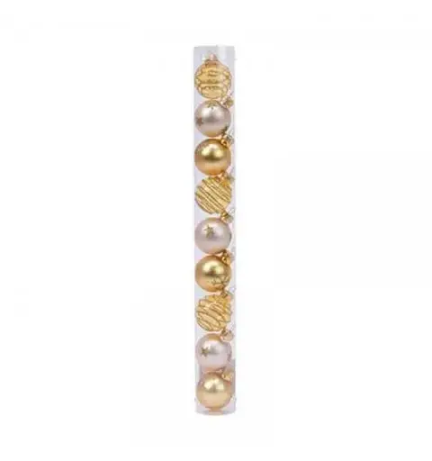 9 mini Palline di natale oro modelli assortiti 3 cm 010064