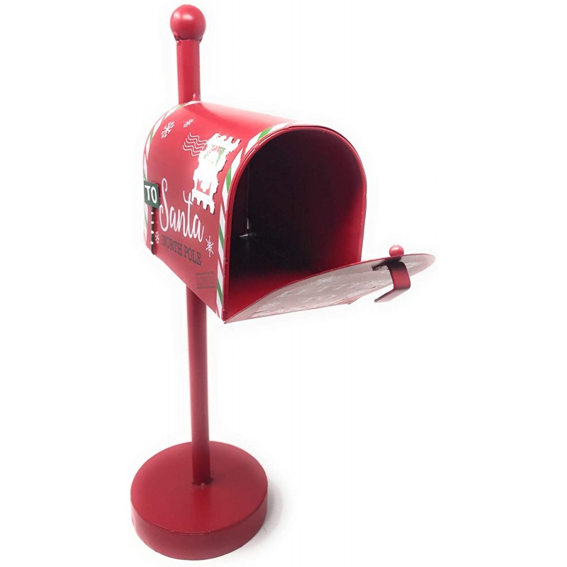 Cassetta Postale Natalizia - Porta lettere per Babbo natale in metallo rosso 2266