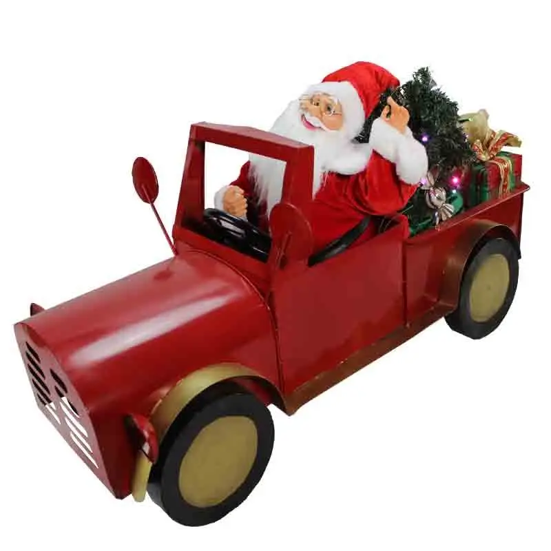babbo natale in autoon led, musica e movimento 95 x 44 x 60 cm 61998