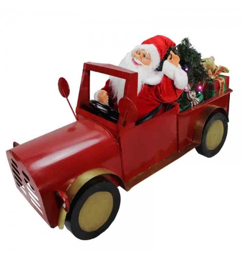 babbo natale in autoon led, musica e movimento 95 x 44 x 60 cm 61998