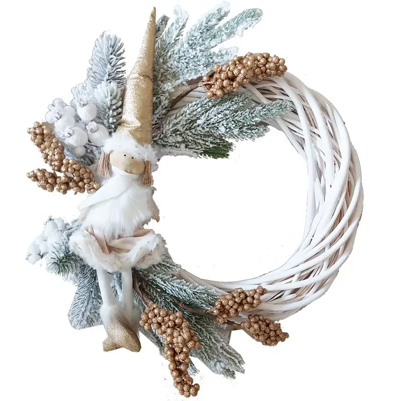 GHIRLANDA TOTAL WHITE CON BAMBOLINA DECORATIVA