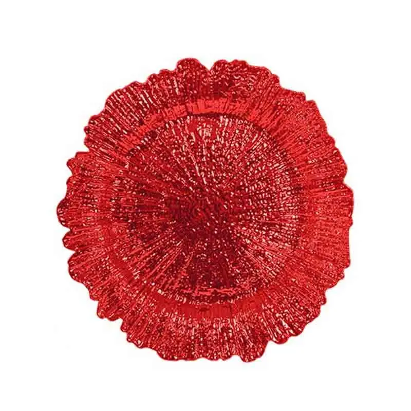sotto piatto vintage rosso 33 cm 105921