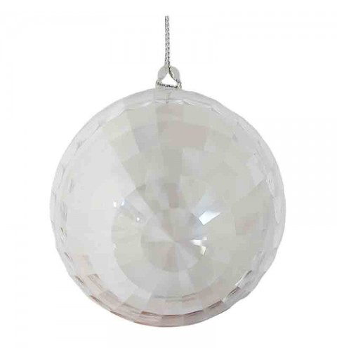 Pallina di natale apribile 10 cm trasparente disco globo strobo 104256