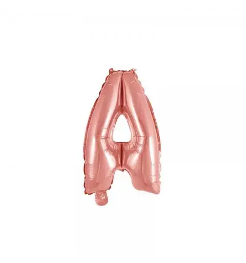 palloncino foil lettera A rose gold  Mini 14- 35 cm con valvola 997544-01